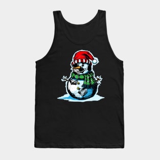 Christmas Soccer Shirt Funny Snowman Gift Tank Top